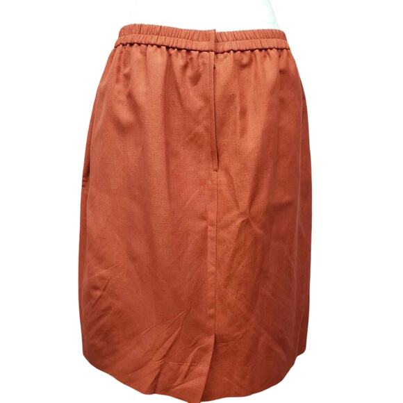 Theo Miles Jacket and Skirt Suit Set Plus Size 14 Linen Rayon Orange Vintage - Picture 8 of 12